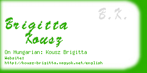 brigitta kousz business card